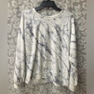 PJ Salvage grey white marbled sweatshirt size Large